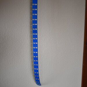Faux Leather Blue Double Row Grommet Belt Size Large